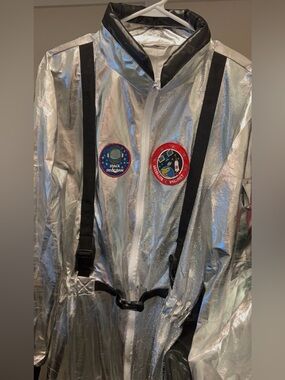 Silver Astronaut Costume Small Space Suit Cosplay Halloween w/ Patches